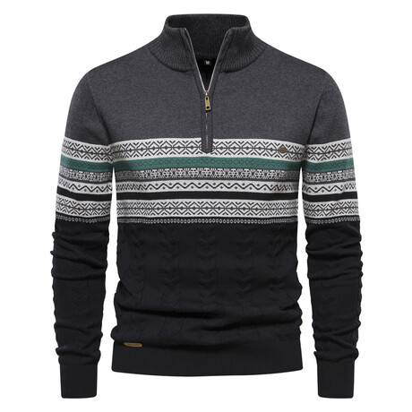 Quarter Zip Sweater // Dark Gray (XS)