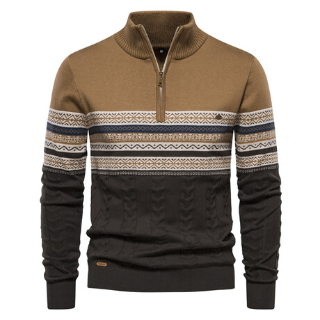 Quarter Zip Sweater // Khaki (XS)