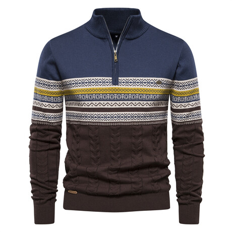 Quarter Zip Sweater // Blue (XS)