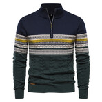 Quarter Zip Sweater // Navy Blue (L)