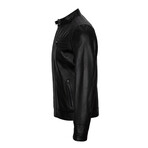 Racer Quilted Shoulders Jacket // Black (L)