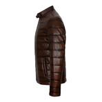 Striped Quilted Jacket // Chestnut (3XL)