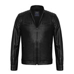 Racer Quilted Shoulders Jacket // Black (M)