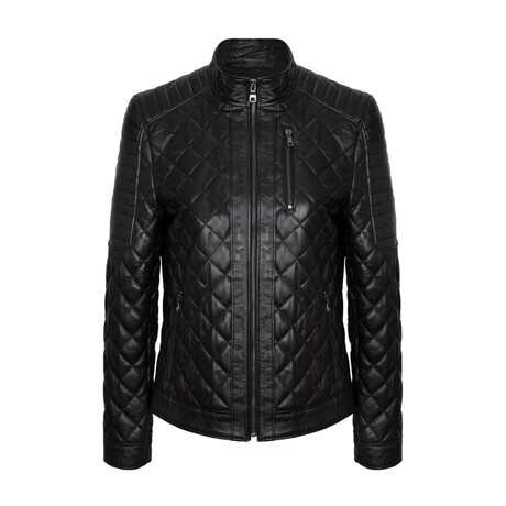 Racer Quilted Shoulders + Arms Jacket  // Sytle 3 // Black (XS)