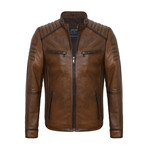 Racer Quilted Shoulder + Arms Jacket // Chestnut (L)