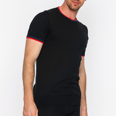 Men's Knitwear T-Shirt // Black (S)