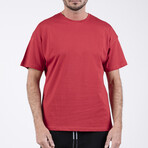 Men's O-Neck Oversize T-Shirt // Red (S)