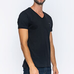 Men's V-Neck T-Shirt // Black // Style 2 (S)