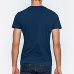 Men's V-Neck T-Shirt // Navy // Style 2 (S)