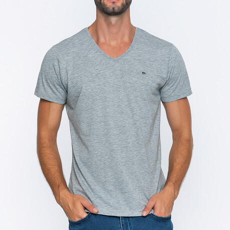 Men's V-Neck T-Shirt // Gray Melange (S)
