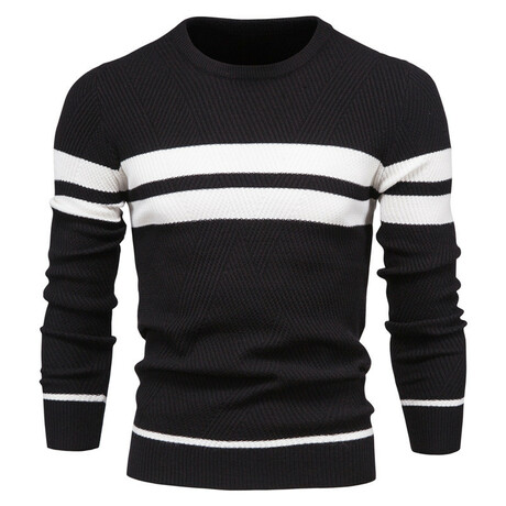 Double Striped Sweater // Black (XS)