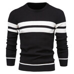Double Striped Sweater // Black (XL)