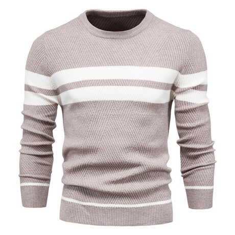 Double Striped Sweater // Beige (XS)