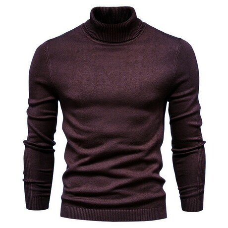 Turtleneck Sweater // Black Red (XS)