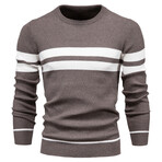 Double Striped Sweater // Brown (M)