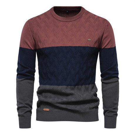 Color Block Sweater // Brown (XS)