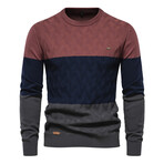 Color Block Sweater // Brown (L)