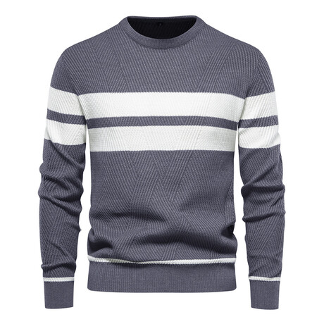 Double Striped Sweater // Gray (XS)