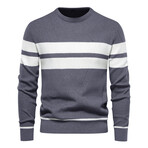 Double Striped Sweater // Gray (M)