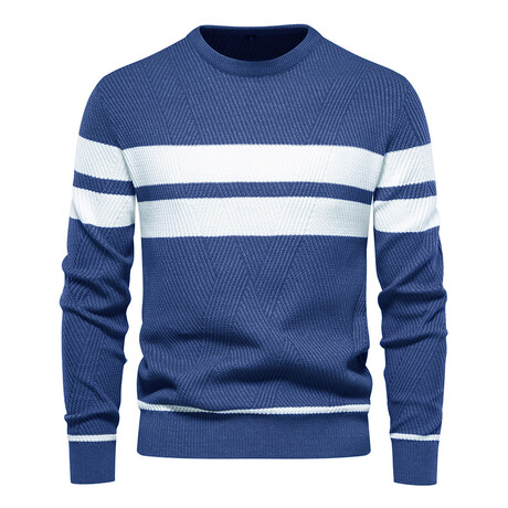 Double Striped Sweater // Dark Blue (XS)