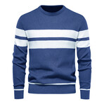 Double Striped Sweater // Dark Blue (S)