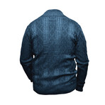 Knit Button-Up Cardigan // Dark Blue (M)
