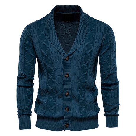Knit Button-Up Cardigan // Dark Blue (XS)