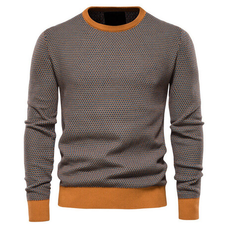 Patterned Sweater // Khaki (XS)