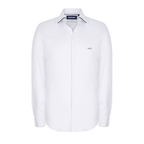 Men's Long Sleeve Button Up // White (S)