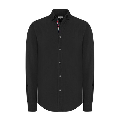 Men's Long Sleeve Button Up // Black (S)