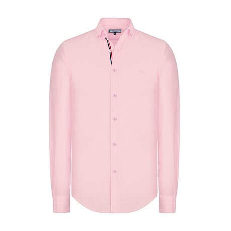 Men's Long Sleeve Button Up // Pink (S)