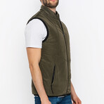 Men's Lightweight Puffer Vest // Olive Green (S)