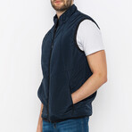 Men's Lightweight Puffer Vest // Navy Blue (S)