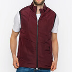 Men's Lightweight Puffer Vest // Burgundy (S)