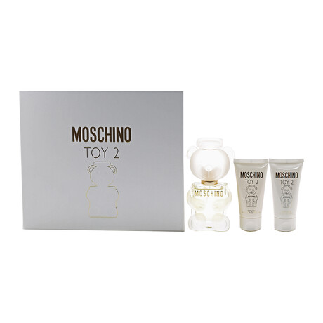 Moschino Toy 2 Set - 1.7 oz EDP Spray, 1.7 oz Perfumed Bath and Shower Gel, 1.7 oz Perfumed Body Lotion