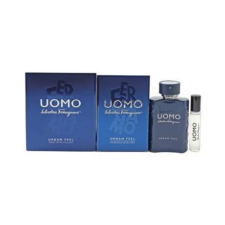 Men's Fragrance // Salvatore Ferragamo // Uomo Urban Feel Mens Set // 3.4 oz EDT Spray, .34 oz EDT
