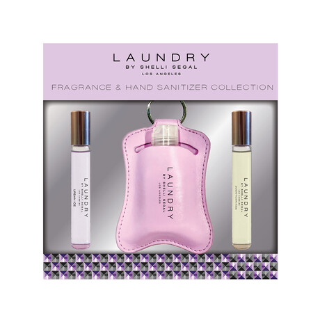 Laundry 3 Piece Set - .33 oz Urban Ice EDT Rollerball, .33 oz Downtown Kiss EDT Rollerball, 1.01 oz Urban Ice Hand Sanitizer