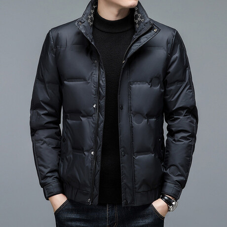 Logo Puffer Jacket // Black (XS)