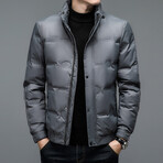 Logo Puffer Jacket // Gray (L)