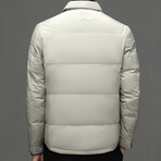 Button-Up Puffer Jacket // White (XS)