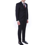 2-Piece Slim Fit Double Breasted 2x6 Button Suit // Black (Euro: 50)