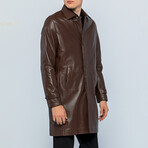 Long Leather Jacket // Tea (S)