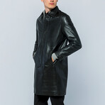 Long Leather Jacket // Black (S)