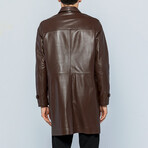 Long Leather Jacket // Tea (S)