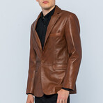 Leather Jacket // Chestnut // Style 2 (S)