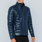 Leather Jacket // Dark Blue (S)