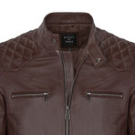 Biker Leather Jacket // Tea (S)