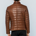 Leather Puffer Jacket // Chestnut (S)
