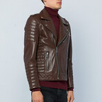 Biker Leather Jacket // Tea // Style 2 (S)