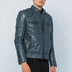 Biker Leather Jacket // Gray (S)
